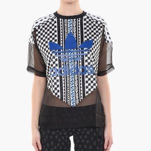 Adidas black multicolor tee